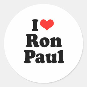 I Love Ron Paul Ronde Sticker