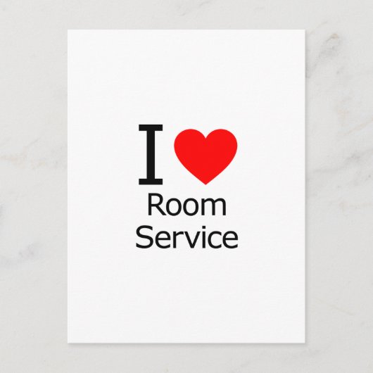 I Love Room Service Briefkaart (Voorkant)