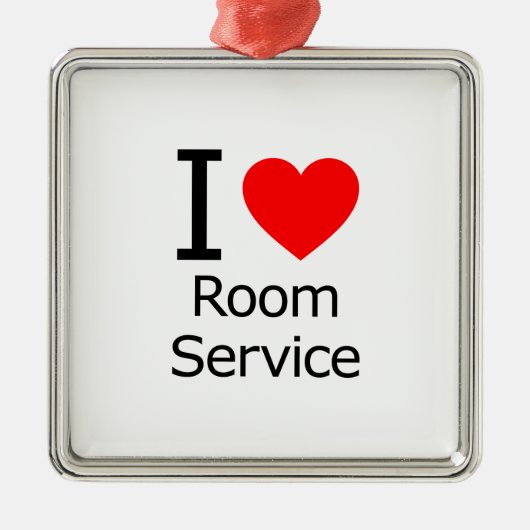 I Love Room Service Metalen Ornament (Voorkant)