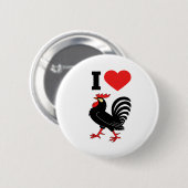 I Love rooster Ronde Button 5,7 Cm (Voorkant /achterkant)
