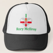 I Love Rory McIlroy Northern Ireland Flag Style Trucker Pet (Voorkant)