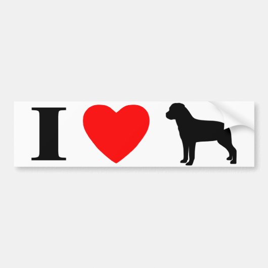 I Love Rottweilers Bumpersticker (Voorkant)