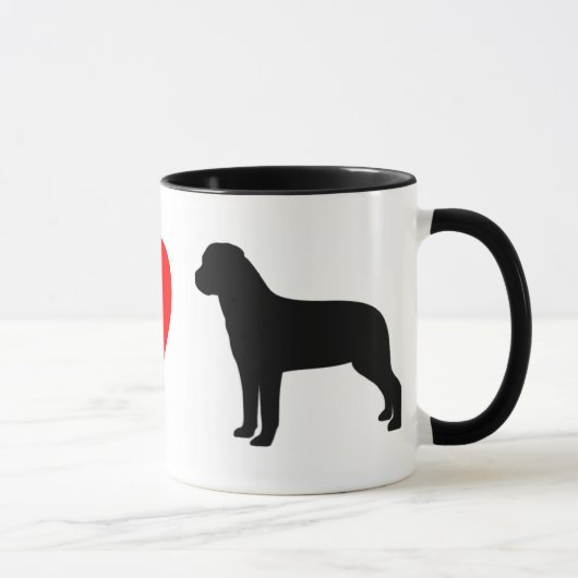 I Love Rottweilers Mok (Rechts)