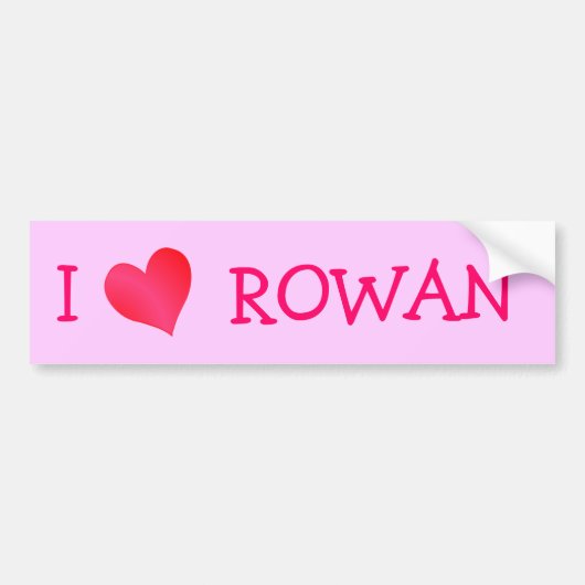 I Love Rowan Bumpersticker (Voorkant)