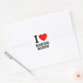 I Love Rowing and Crew Ronde Sticker (Envelop)