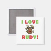 I Love Rudy Tshirts and Gifts Magneet (Voorkant / Achterkant)