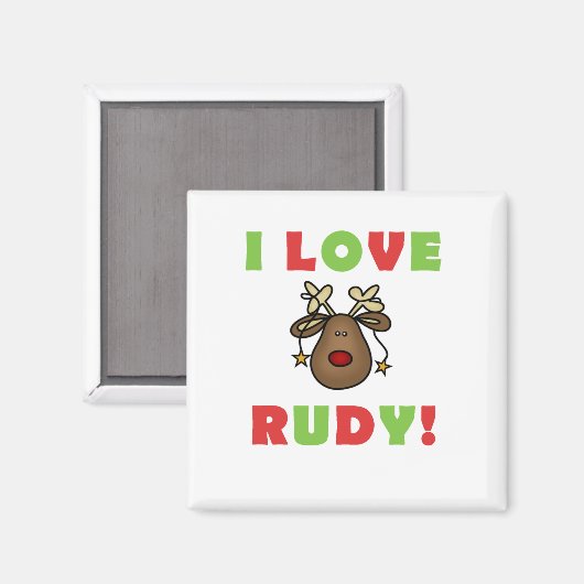 I Love Rudy Tshirts and Gifts Magneet (Voorkant / Achterkant)