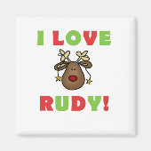 I Love Rudy Tshirts and Gifts Magneet (Voorkant)