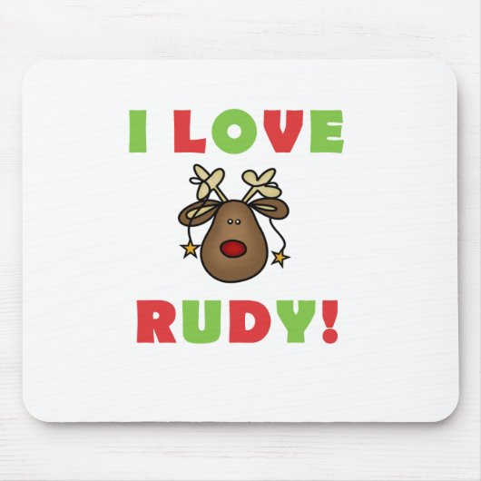 I Love Rudy Tshirts and Gifts Muismat (Voorkant)