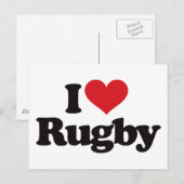 I Love Rugby Briefkaart (Voorkant / Achterkant)