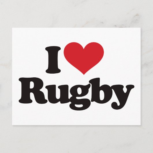 I Love Rugby Briefkaart (Voorkant)