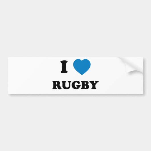 I Love Rugby Bumpersticker (Voorkant)