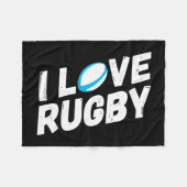 I LOVE RUGBY FLEECE DEKEN (Voorkant (Horizontaal))