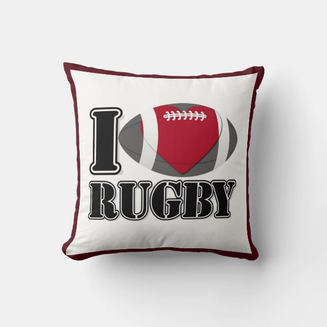 I Love Rugby Pillow Kussen (Voorkant)
