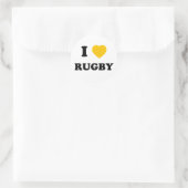 I Love Rugby Ronde Sticker (Tas)