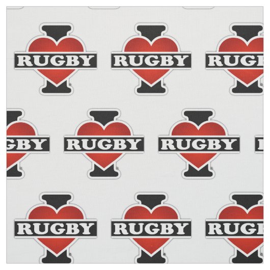 I Love Rugby Stof (Swatch)