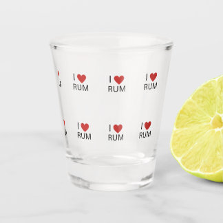 I Love Rum, Novelty Rum Drink Shot Glass Shot Glas