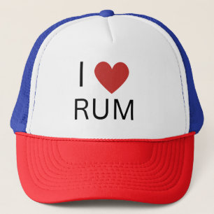 I Love Rum, Novelty Rum Drink Trucker Hat Trucker Pet