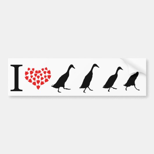I love runner ducks bumpersticker (Voorkant)