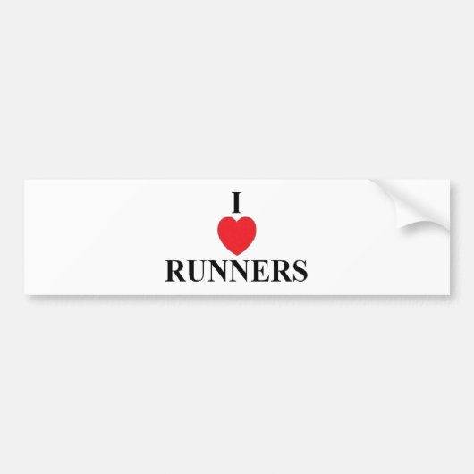 I Love Runners Bumpersticker (Voorkant)