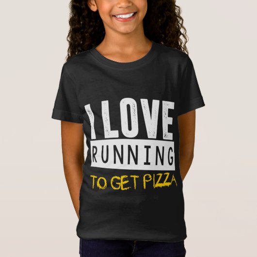 I Love Running to get Pizza T-shirt (Voorkant)