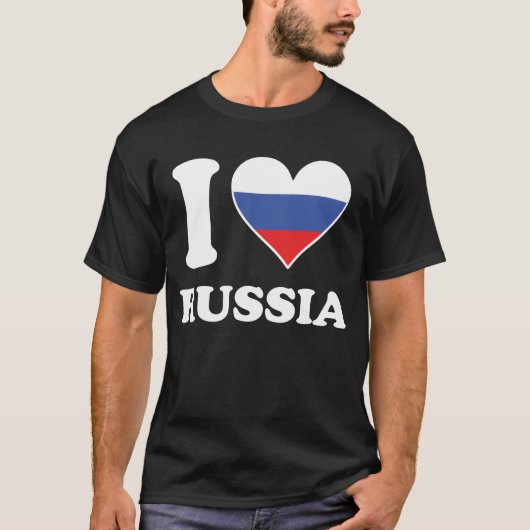I Love Russia Russian Flag Heart funny T-shirt (Voorkant)