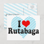 I Love Rutabaga Briefkaart (Voorkant / Achterkant)