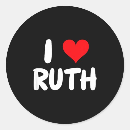 I Love Ruth - Heart - Name  Ronde Sticker (Voorkant)