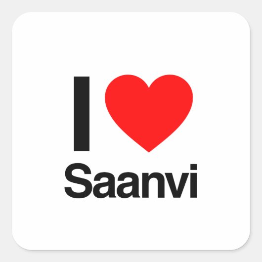 i love saanvi vierkante sticker (Voorkant)