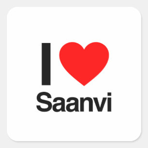 i love saanvi vierkante sticker