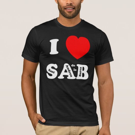 I Love SAB (dos lineas) T-shirt (Voorkant)