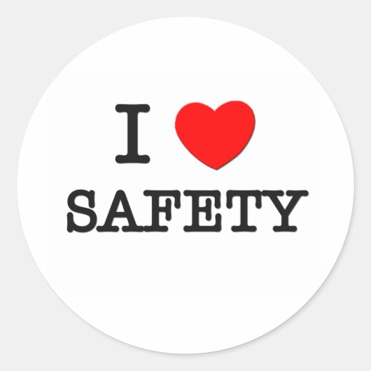 I Love Safety Ronde Sticker (Voorkant)