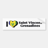 I Love Saint Vincent Grenadines Flag Bumpersticker (Voorkant)