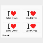 I Love Salad Grinds Rechthoekige Sticker (Vel)
