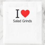 I Love Salad Grinds Rechthoekige Sticker (Tas)