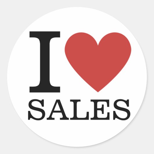 I ❤️ Love Sales (voor medewerkers)  Ronde Sticker (Voorkant)
