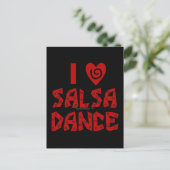 I Love Salsa Dance Custom Danslover Briefkaart (Staand voorkant)