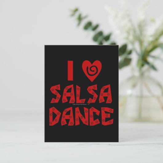 I Love Salsa Dance Custom Danslover Briefkaart (Staand voorkant)