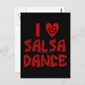 I Love Salsa Dance Custom Danslover Briefkaart (Voorkant / Achterkant)