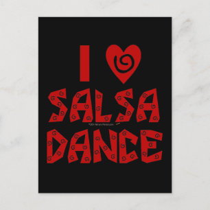 I Love Salsa Dance Custom Danslover Briefkaart