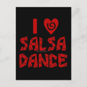 I Love Salsa Dance Custom Danslover Briefkaart (Voorkant)
