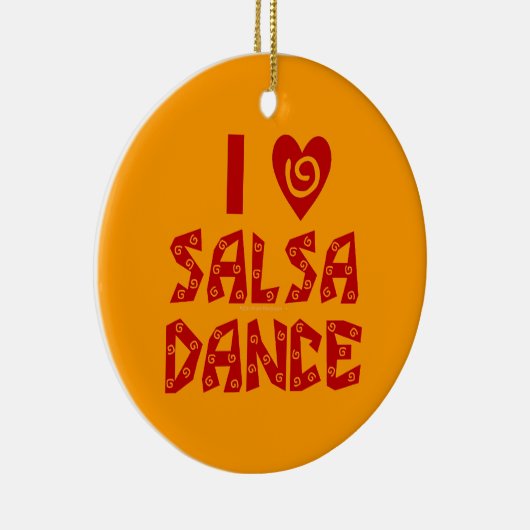 I Love Salsa Dance Custom Danslover Keramisch Ornament (Rechts)