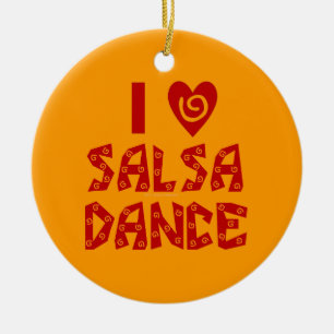 I Love Salsa Dance Custom Danslover Keramisch Ornament