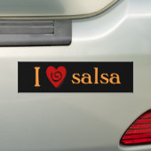 I Love Salsa Heart Dance Lovers Bumpersticker (Op auto)