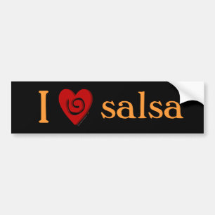I Love Salsa Heart Dance Lovers Bumpersticker