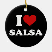 I Love Salsa Keramisch Ornament (Voorkant)