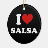 I Love Salsa Keramisch Ornament (Links)