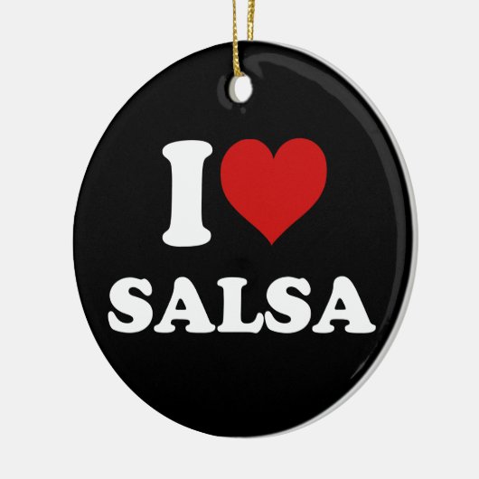 I Love Salsa Keramisch Ornament (Links)