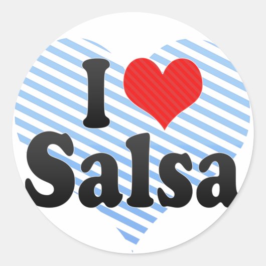 I Love Salsa Ronde Sticker (Voorkant)