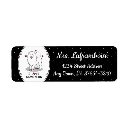 I Love Samoyeds - Cute dog Etiket (Voorkant)